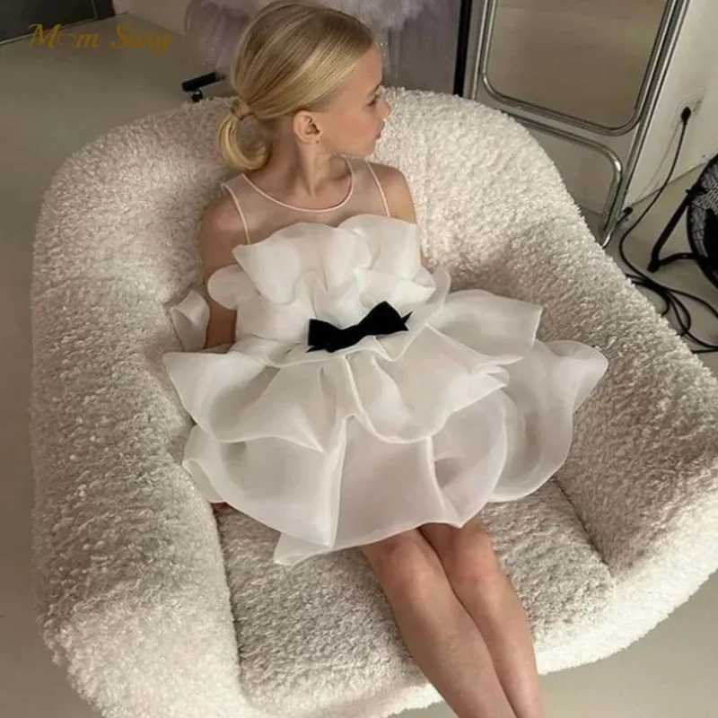 Girl's Dresses Baby girl princess sleeveless Tutu dress ruffled baby toddler Vestido wedding party Pageant baby clothing 1-12Y Y250227CAIK