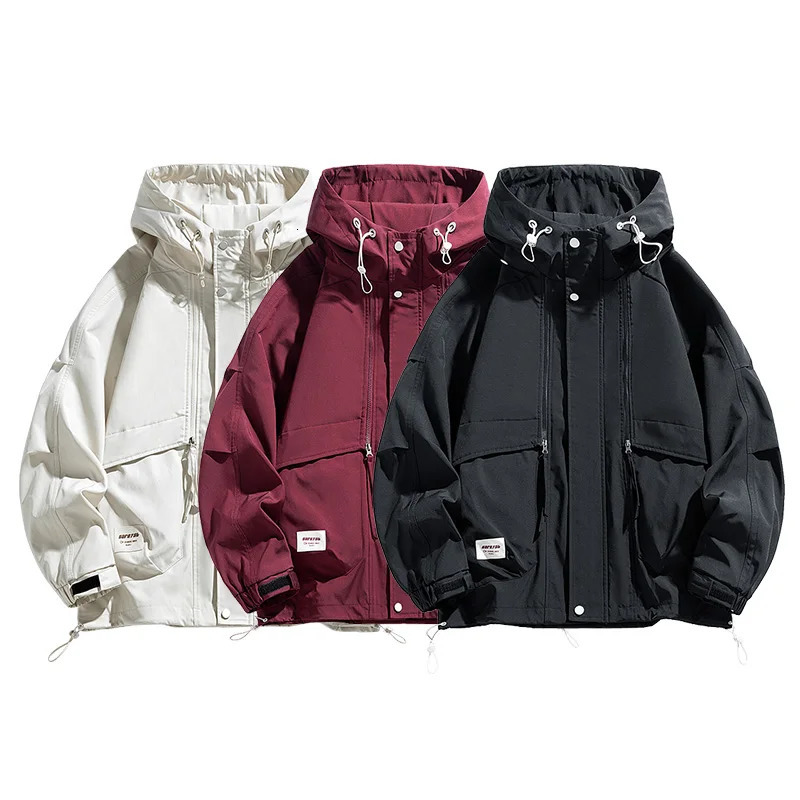 Oversize Men Jacket Coats Windbreaker Trench 6XL 7XL 8XL Plus Size Hooded Waterproof Black Bomber Camping Loose Thin Softshell 250225