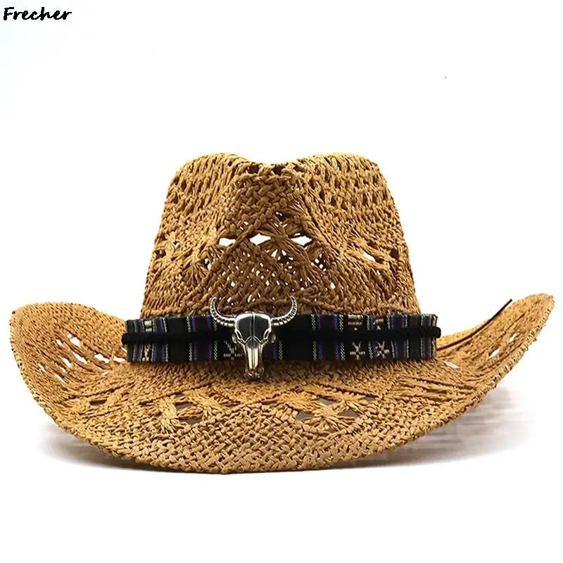 Farm Grassland Panama Cap Gentleman Jazz Hats Retro Western Knight Hat Men Beach Headwear Riding Sombrero Cowboy Cowgirl Chapeau 250218