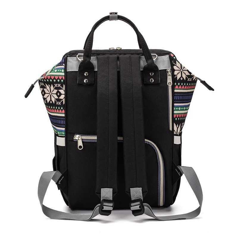 Diaper Bags Lequeen Backpack Maternity Leaf Flower Diaper Bags Mummy Backpack Mom Replacement Bag Nappy Travel Bag Large Capacity LPJ09 Y250227F10Y