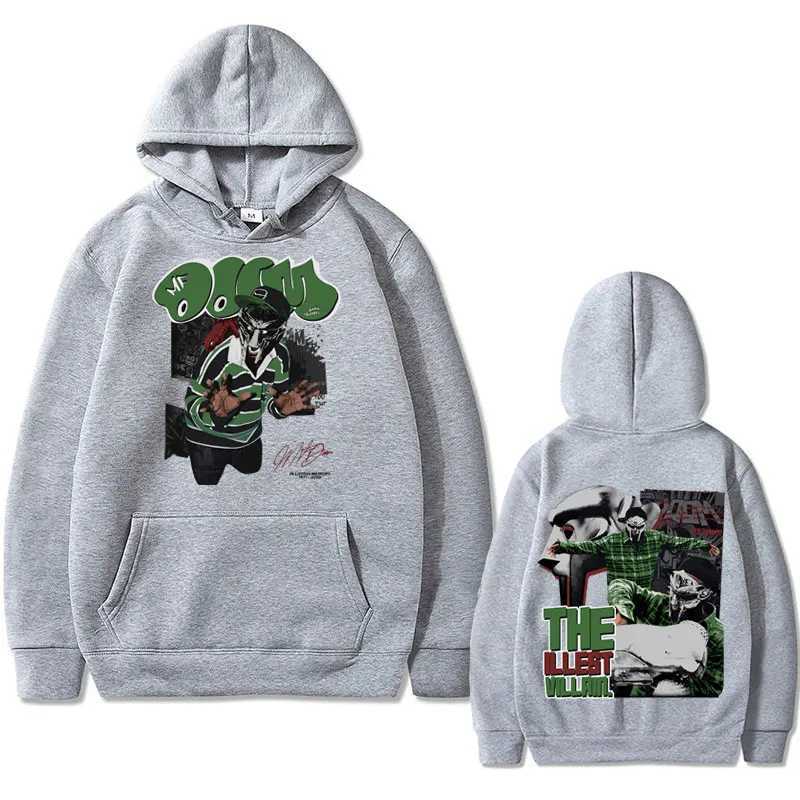 Rapper Mfdoom Madvillainy The Illest Villains Double Sided Print Hoodie Men Loose Hip Hop Sweatshirts Men Flce Cotton Hoodies X250227