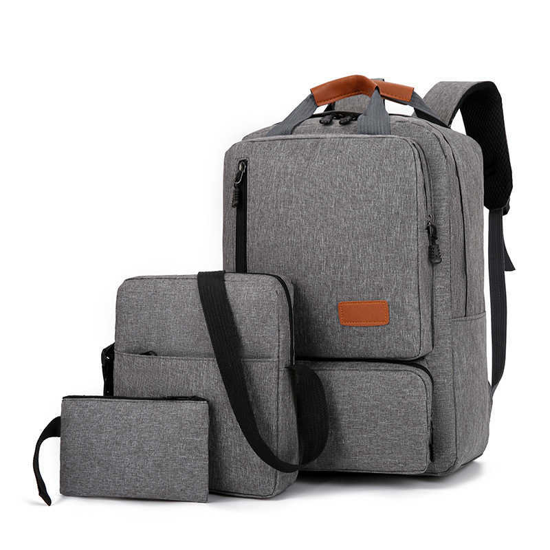 New Multifunctional Backpack Three Piece Set Business Mens Minimalist Trendy Backpack College Student Backpack Day Backpack Travel Bag 241225