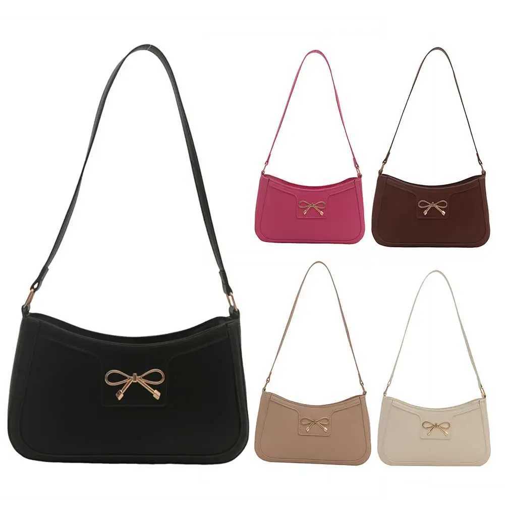 Womens Shoulder Bag Solid Color Handbag Zipper Bow Wallet PU Leather Fashion Club Wallet Work TravelXJ250227