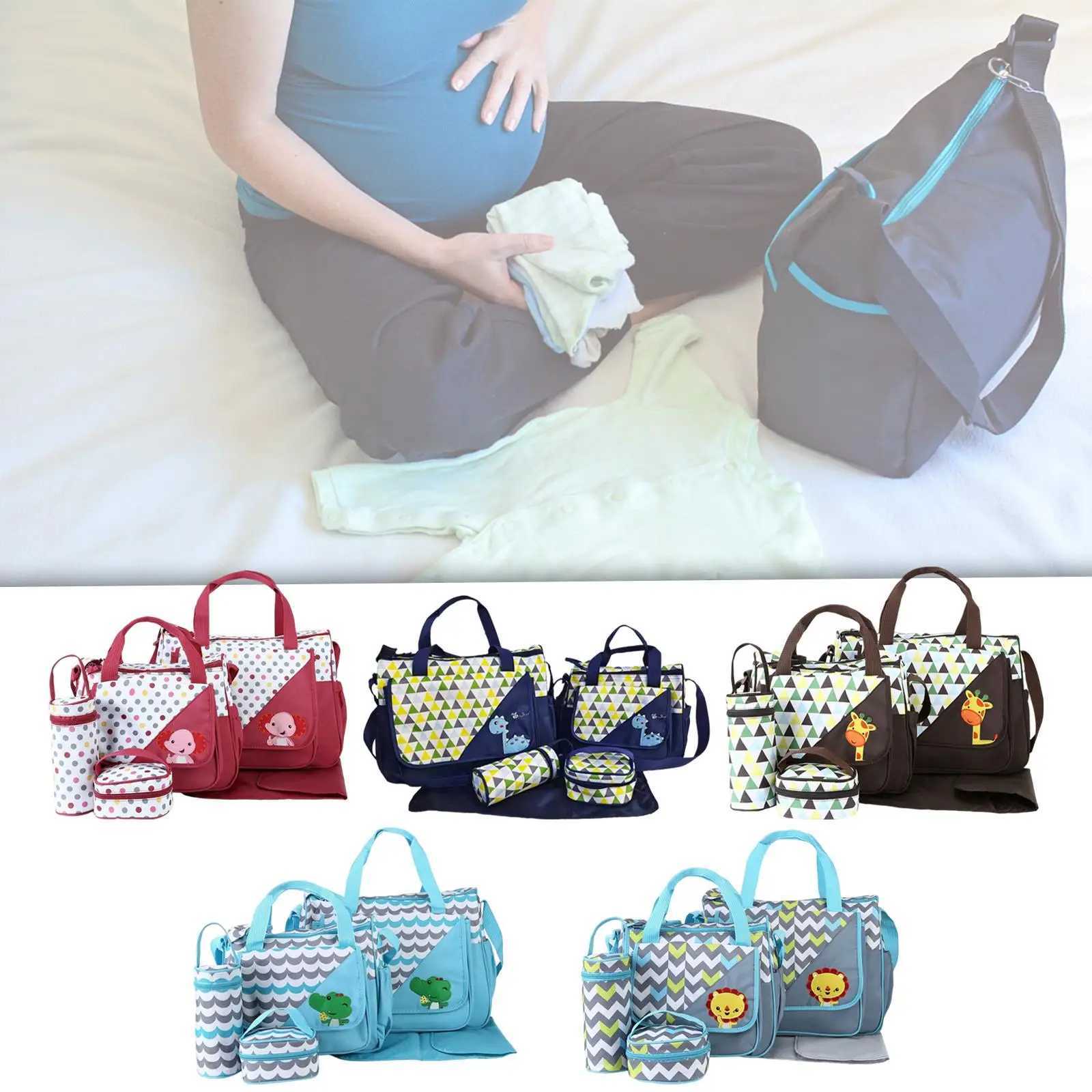 Diaper Bags Diaper Bag Set Multifunction with Nappy Changing Tote with Adjustable Shoulder Strap Y250227JZLB