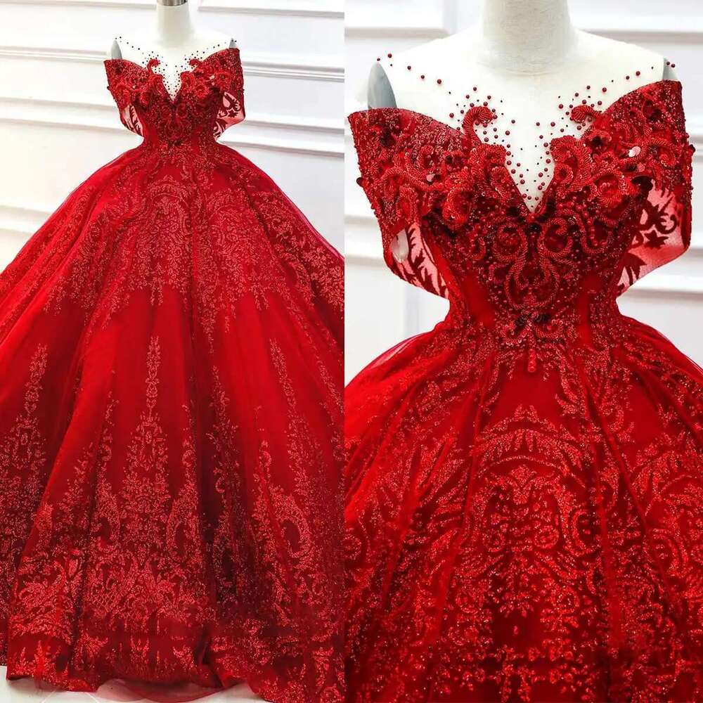 Dresses with Sequins and Lace, Ball Gown, Backless, Beaded, Off Shoulder, Pleated, Cut, Custom Wedding Dress
