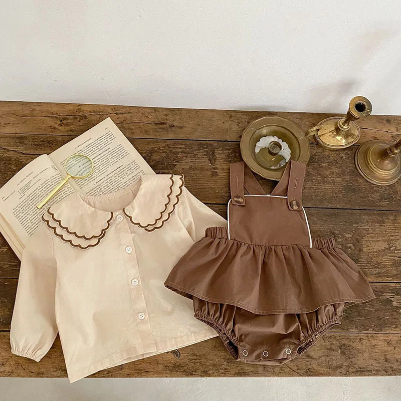 Spring Baby Clothing Set Toddler Blouse and Bodysuits 2 Pcs Girls Infant Clothes Suit 250227