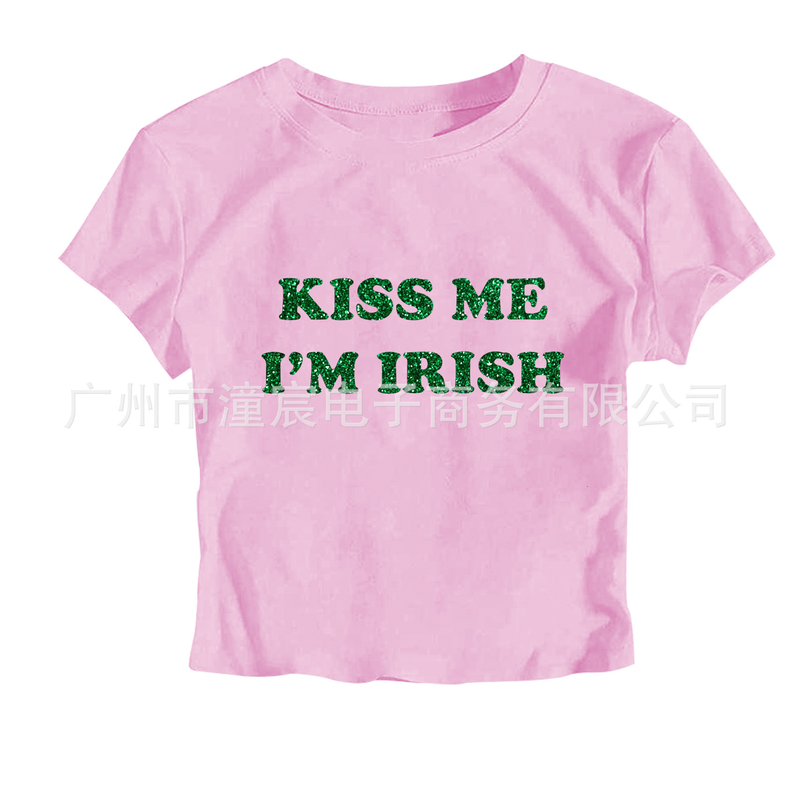 Designer Kiss Me I'm Irish Tight Hip Hop Style Short Sleeve Women's T-shirt