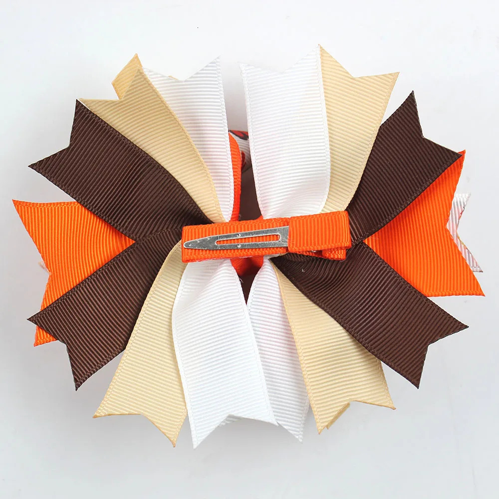 Free delivery of 30 autumn pumpkin hair bow clips maple leaf hair clips childrens and girls hair accessories 250227