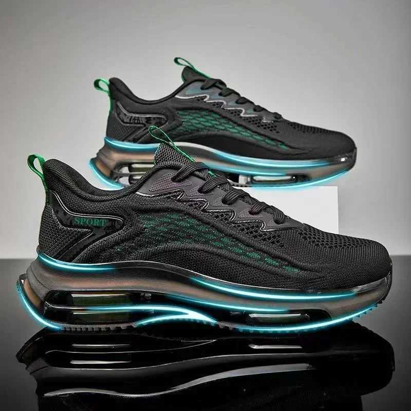 Black Green Men Sneakers Running Boots NEW top Outdoor Jogging Sports Shoes Mesh Breathable Cushioning Basket Footwear M Big Size 45 Z250224