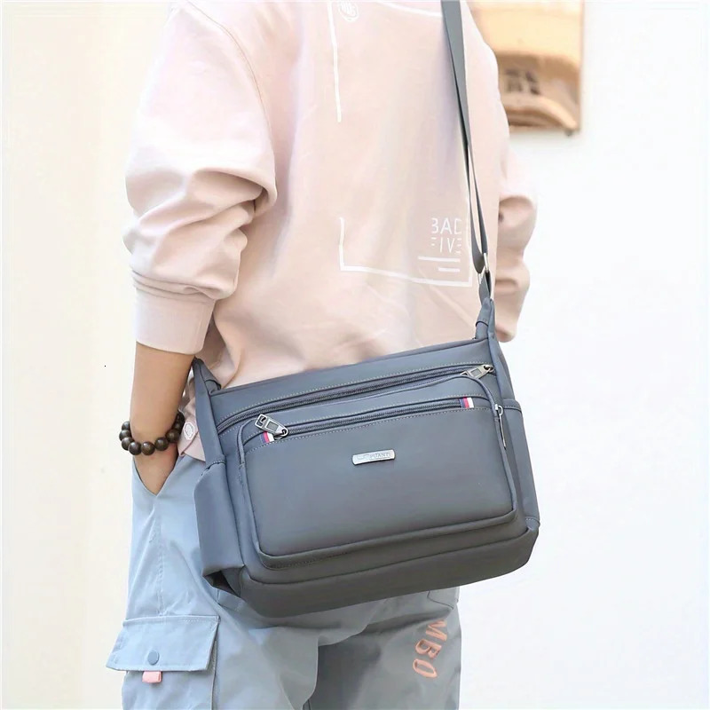 Ship from US 1pc Mens Large Capacity Oxford Cloth Casual Crossbody Bag Travel Versatile Lightweight Shoulder Sling 250227FBB