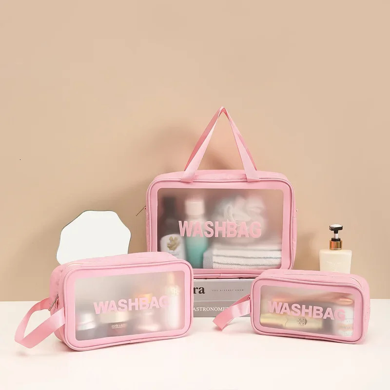 Ship from US Home Travel Transparent Makeup Bag Toiletries Bath Supplies Storage Waterproof Cosmetic Wash Beauty Kit 250227FBB