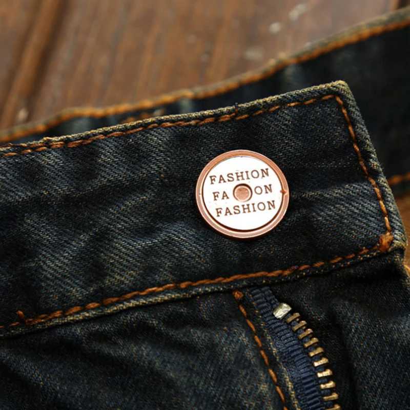 Mens Ruined Denim Jeans Hole Trousers Ripped Large Size Straight Hip Hop High Street Brand Fashion Male Pants X250227