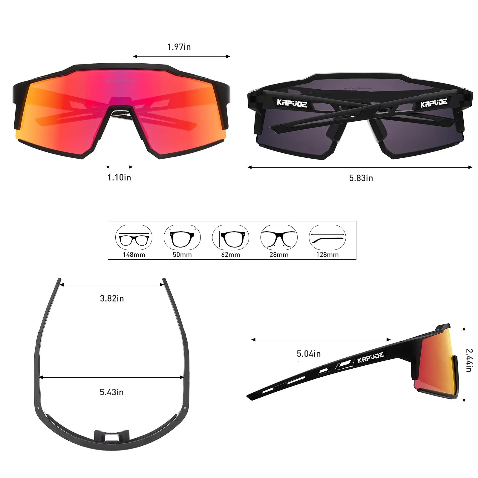 Kapvoe Cycling Glasses Polarized Road Bike Glasses UV400 Protection Sunglasses Ultra Light Sport Eyewear Equipment 250221