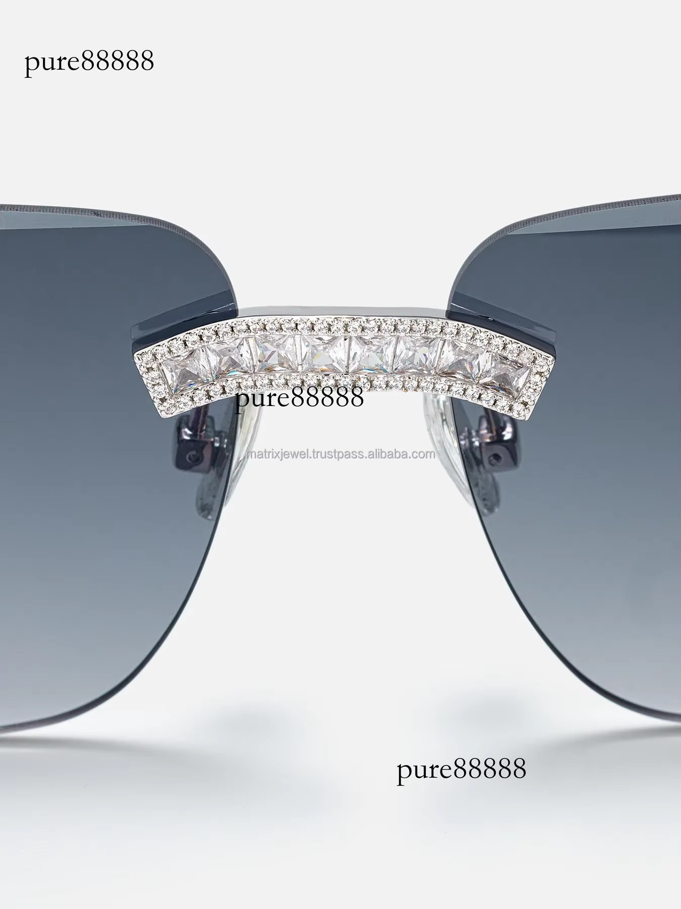 Rapper Rond and Princess Cut GRA Vvs Moissanite Iced Out Dia Sunglasses Hip Hop Jewelry Glasses