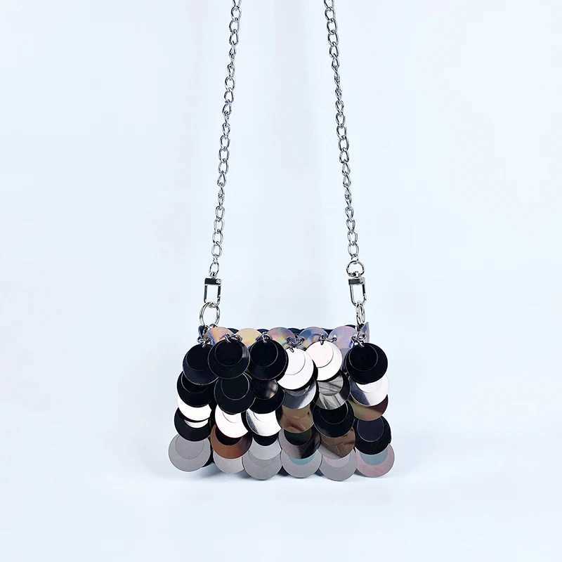 Reliable and popular niche design unique womens dinner sequins metal chain single shoulder crossbody bagXJ250227