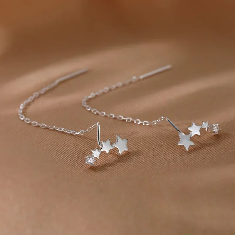 Long Wire Tassel Thread Star Earline Pendants Drop Earrings Straight Hanging Fashion Jewelry Party Gift 250210