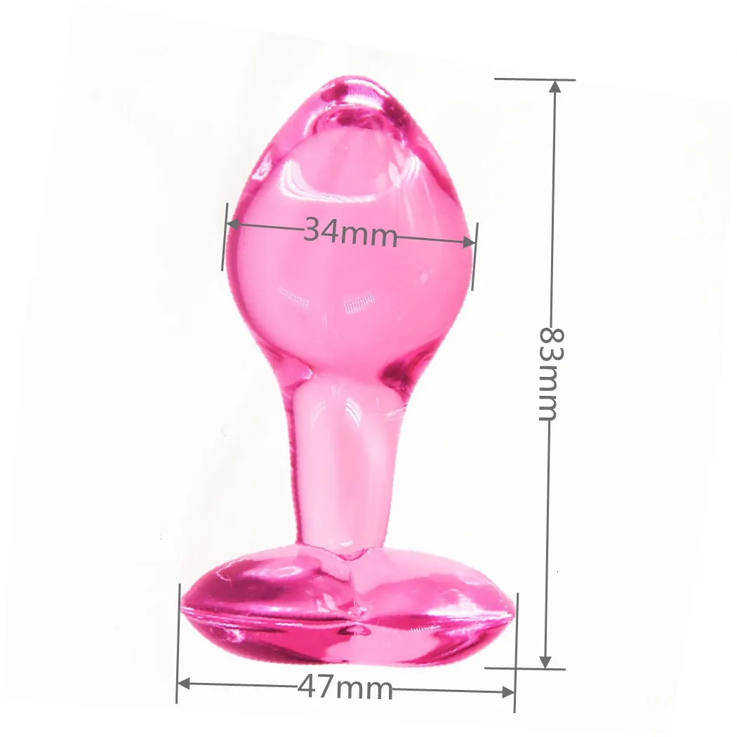 Cute Heart Glass Butt Plug Sex Toy Explore Ball Bullet Ass Masturbation Women Man Gay Stimulate Orgasmic Lesbian Anus Game 250227