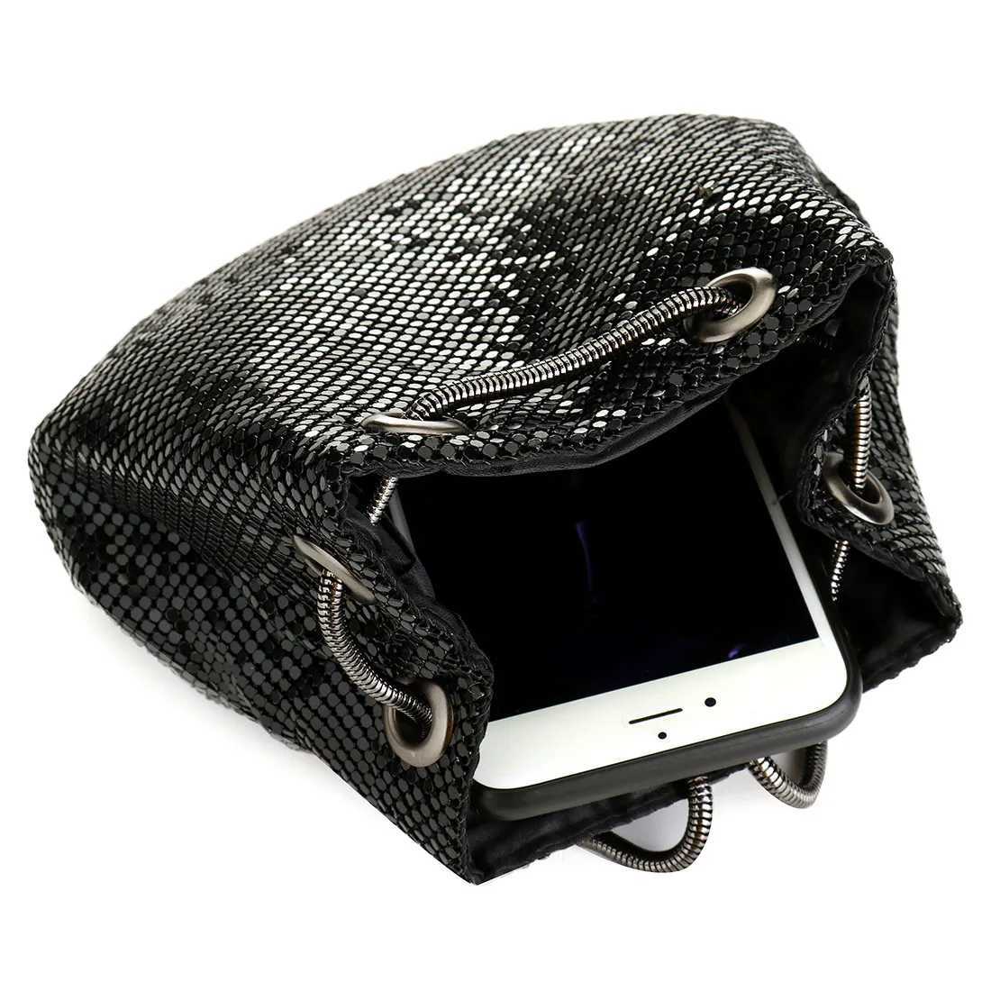 New Arrival Fashion Women Bucket Shoulder Bag With Sequin Crossbody Bag Evening Party Sliver Gold Purse Girl Handbags Female Clutches Bags T250227