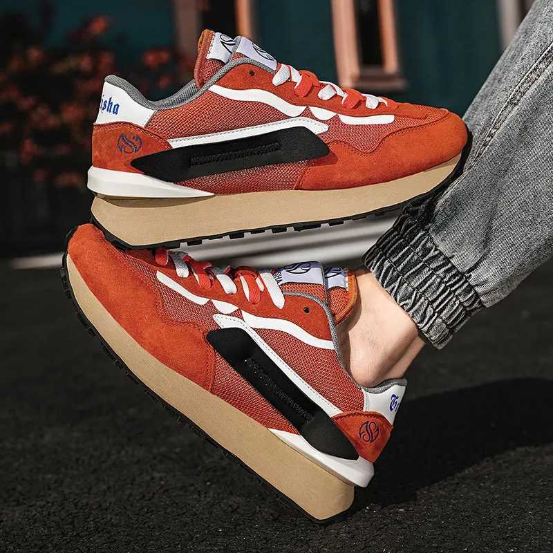 Quality Brand High NEW Top Casual Retro Running Mens Designer Training Sneakers Fashion Orange Platform Shoes Men Z250224