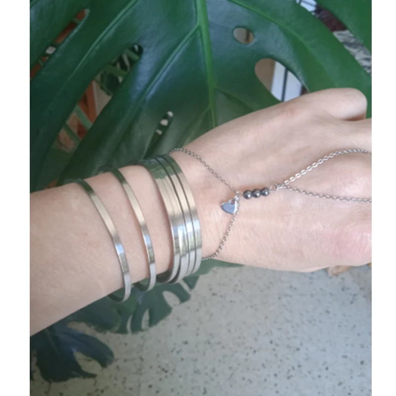 7pcs/Set Stainless Steel Bangle For Woman Gold/Rose Gold/Silver Color Sold By Set Party Birthday Jewelry 3mm Inner Approx 55mm 250227