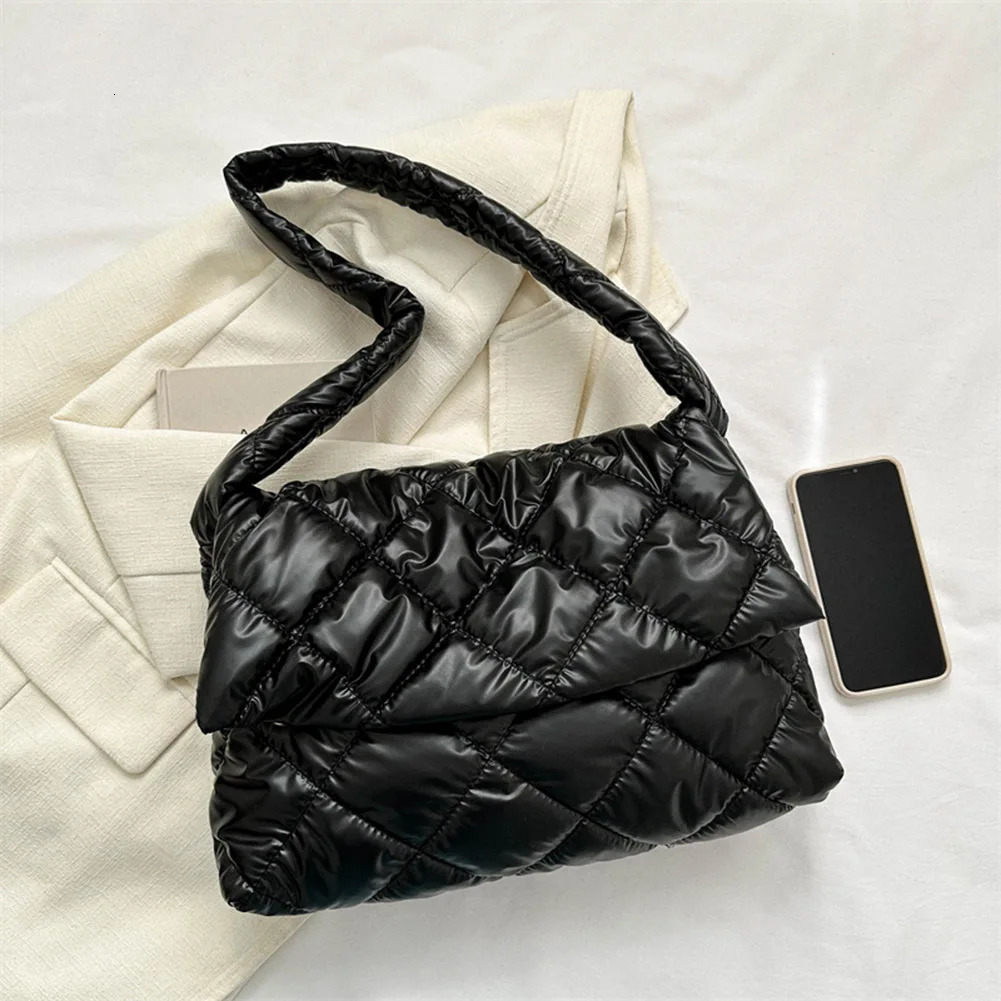 Ship from US Puffer Tote Bag for Women Shoulder with Adjustable Strap Handbag Underarm Purse Quilted Big Puffy Large Capacity 250227FBB