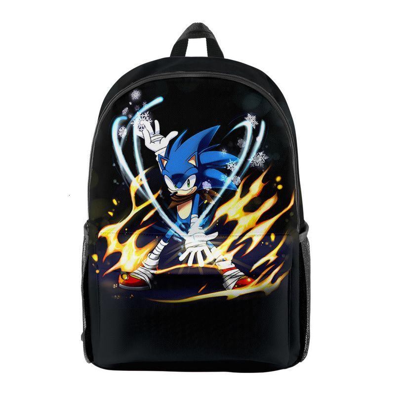 Sonic Cartoon Backpack School Bag for Kids Anime Print