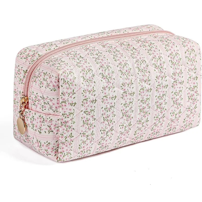 Ship from US Travel Cosmetic Bag Ladies Girl Zipper Floral Toiletries Organizer Makeup Portable Storage 250227FBB