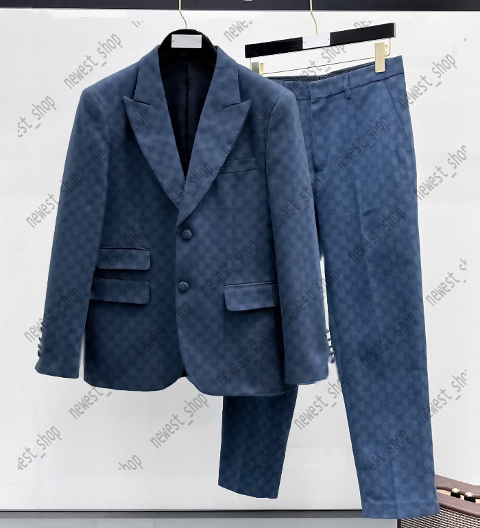 Designer Brand Mens Suits Blazers Pants Sets Western Clothing Breasted blue Blazer Classic geometry Letter Autumn Luxury Outwear Slim Fit Letter Dress Suit 4XL