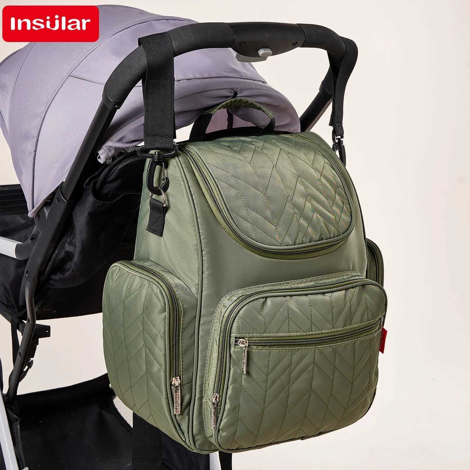 Diaper Bags Simple and stylish mother bag new PU backpack womens casual large capacity milk storage bag splash proof mother bag Y250227LO1D