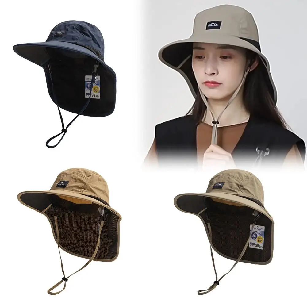 Quick-Drying Bucket Hat Fisherman Hat Sunscreen Cap Sun-Proof Panama Cap Sun-Shade Wide Brim For Hiking Hats For Men Women 250218