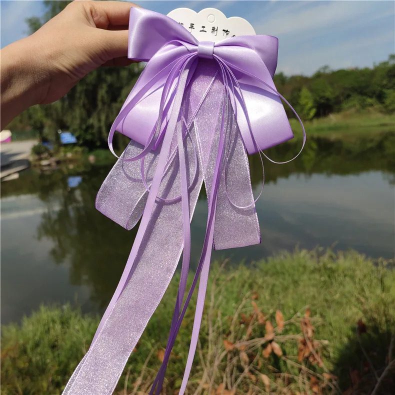 30pcs solid color streamers hair clips kid toddler handsome gorgeous hair bows girls yarn beautiful hair accessories 250227