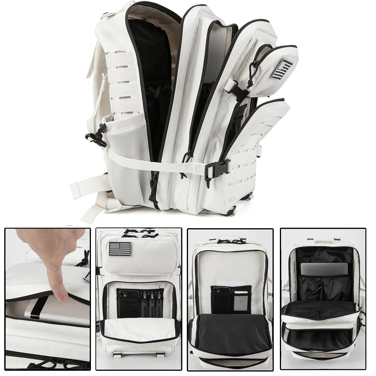 Ship from US 25L45L mens and womens tactical backpacks small school with bottle racks hiking equipment 250227FBB