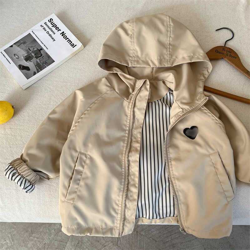 Jackets Childrens Zipper Jacket 2025 Autumn Edition Mens and Womens Hooded Zipper Stormtrooper Clothes Baby Trendy Brand Love Jacket WindbreakerY25022
