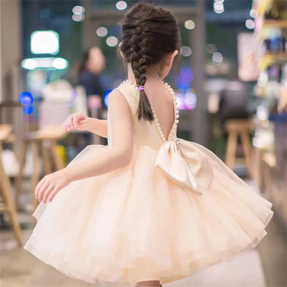 Girl's Dresses Elizabeth Fashion Little Girls Flower Girl Birthday Party Formal Dress Girls Graduation Ceramony Backless Pearls 19225 Y2502274DDQ