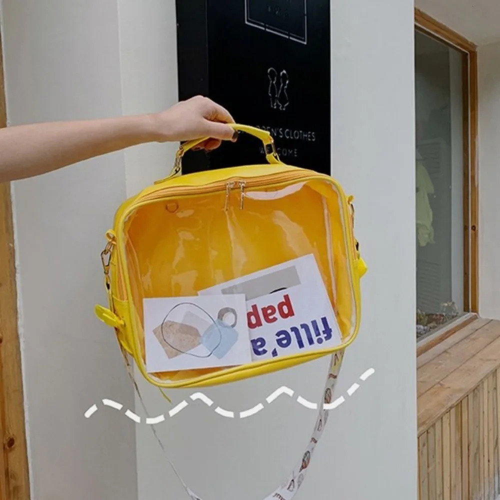 Transparent Jelly Bag Convenient PVCPU High-capacity Shoulder Bag Backpack 250221