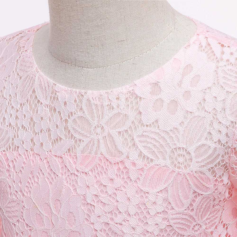 Girl's Dresses Lace Long Sleeve White Bridesmaid Dress For Girls Kids Princess Evening Dresses Children Girl Wedding Party Costume Clothes Y25022