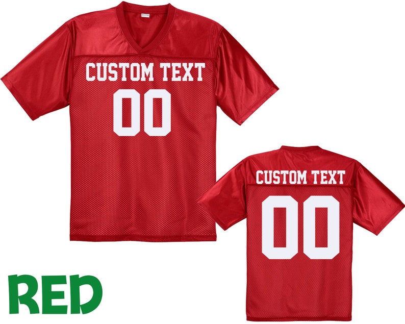 Personalized Football Jersey, Man Short Sleeves V-Neck Shirt, Custom Front Back Football Soccer Jersey For Men Polyester