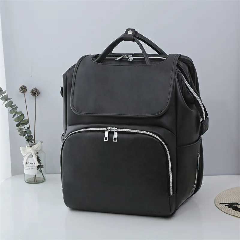 Diaper Bags Multi Functional Mommy Bag PU Leather Diaper Bag Backpack Unisex Baby with Changing Mat Large Capacity Travel Diaper Backpack Y250227KWTV