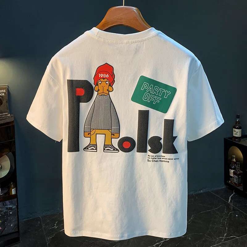 2025 Summer New Short Sleeved T-shirt Paired With Men's Personalized Printed Half Sleeved Loose Comfortable Breathable Versatile And Fashionable 