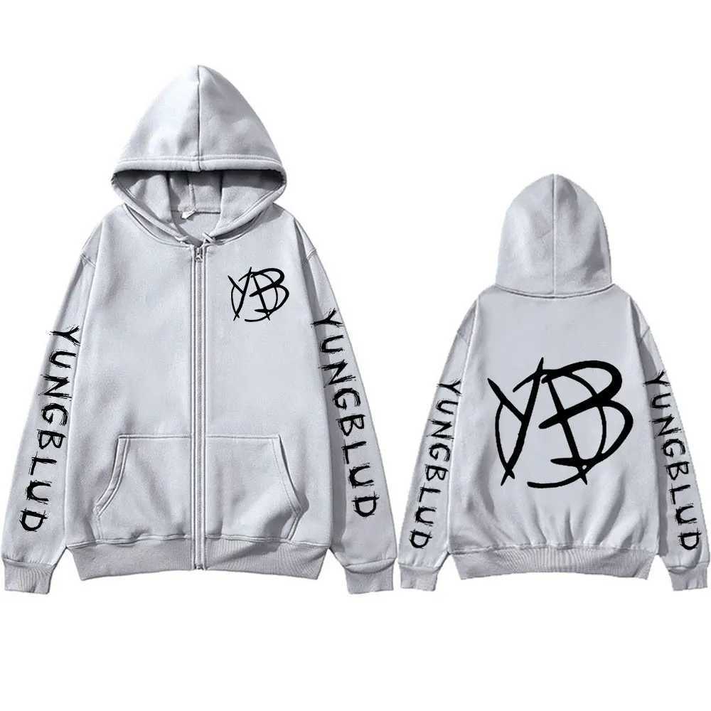 Rock Singer Yungblud Print Zipper Hoodies Men Women Clothing Vintage Oversized Zip Up Sweatshirt Jackets Coats Strtwear X250227