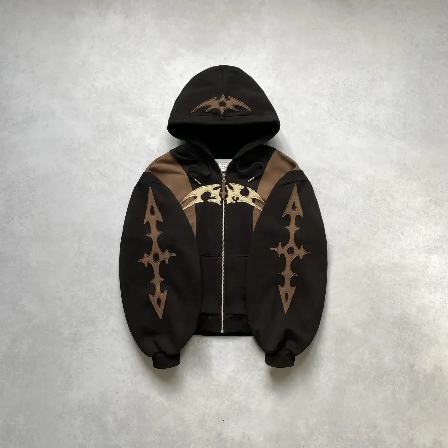 Y2k Tops Harajuku Geometric y Splicing Gothic Youth Simple Daily Hoodies Women Sweatshirt Loose Pattern Casual Men 250226