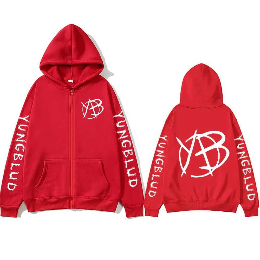 Rock Singer Yungblud Print Zipper Hoodies Men Women Clothing Vintage Oversized Zip Up Sweatshirt Jackets Coats Strtwear X250227