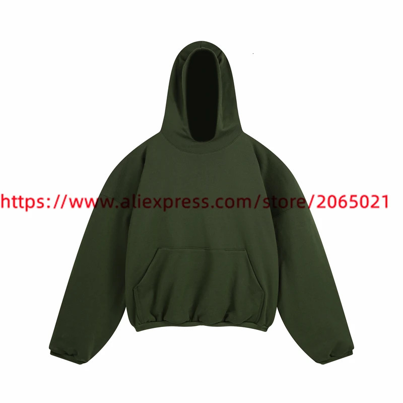 Double Layered West Hoodie Men Women Season 6 Thick Feavy Fabric Hooded Ye Collar Tag Pocket Pullovers 250226