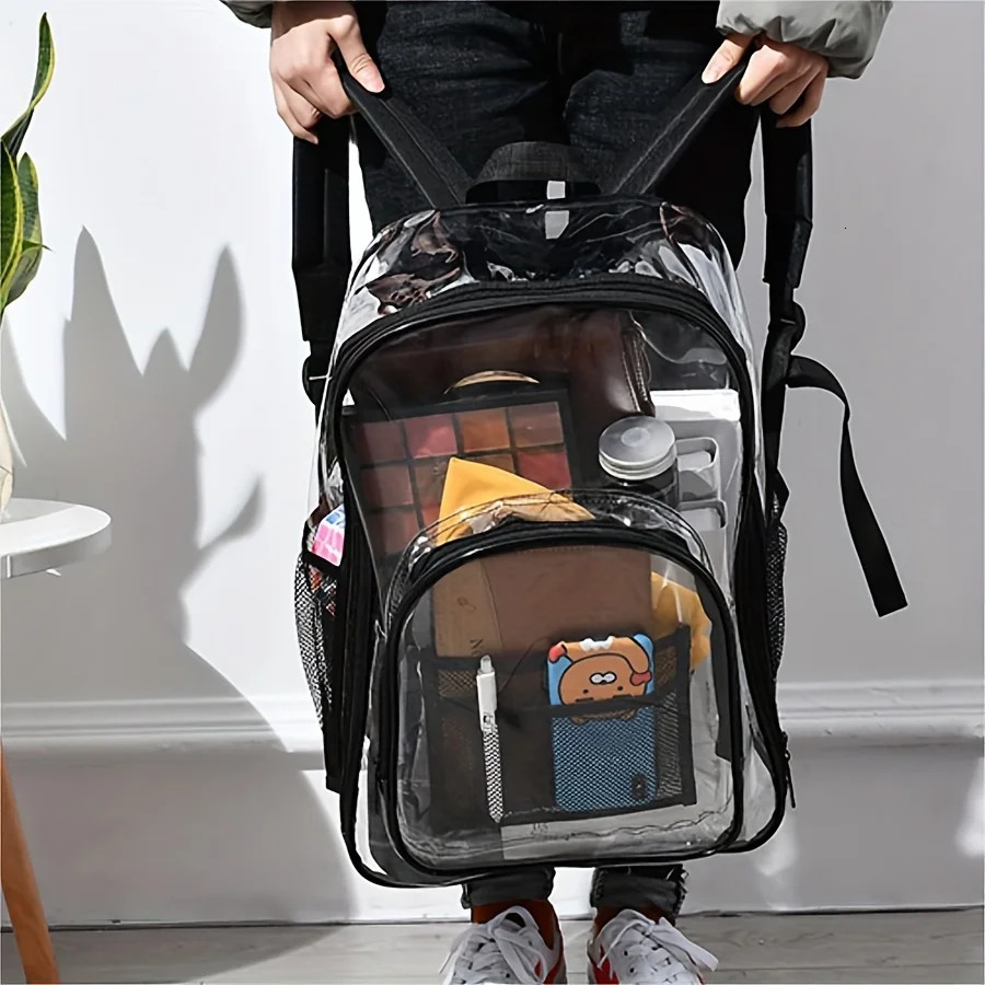 Clear Backpack Heavy Duty - PVC Transparent Backpack Large Clear Book Bag for College Work 250221