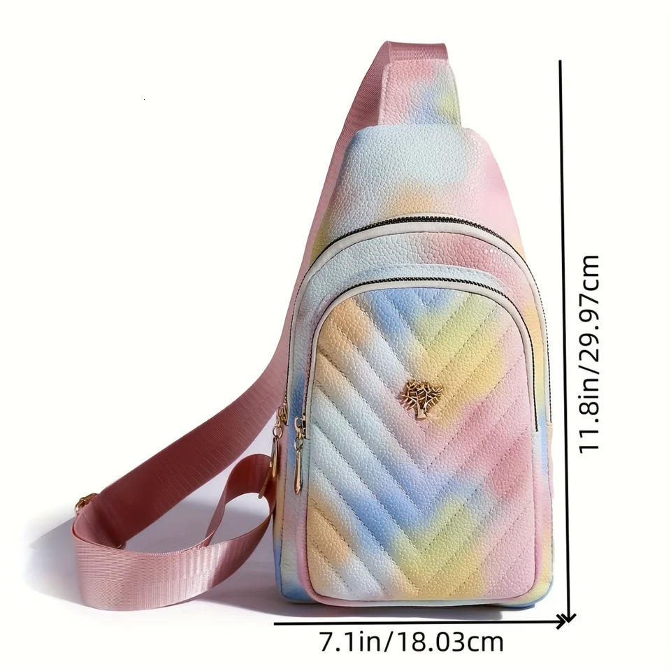 Ship from US Quilted Sling Backpack Casual Sports Travel Crossbody Chest Bag Adjustable Shoulder Strap Multipocket Fanny Pack 250227FBB