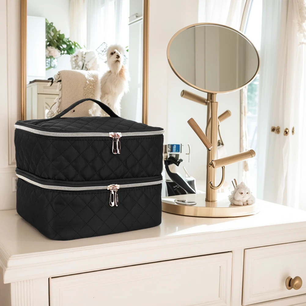 Ship from US DoubleLayer Nail Polish Storage Bag Holds 30 Bottles Kit Supplies Organizer Case Cosmetic for Manicure Tools 250227FBB