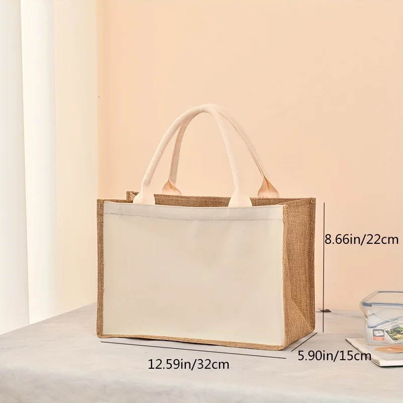 Ship from US Solid color zipper canvas ladies tote bag large capacity handheld faux linen storage portable travel handbag 250227FBB