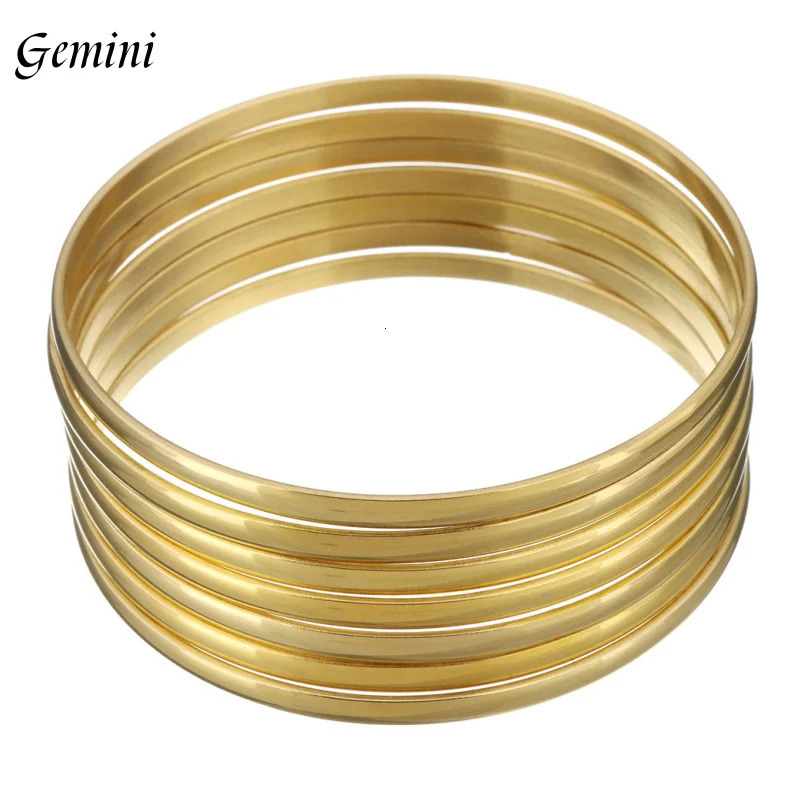 7PCs/Set Fashion Roman style Stainless Steel Bangle gold color Lover Charm Bracelet for Women Gold Wide Cuff Bangle 250227