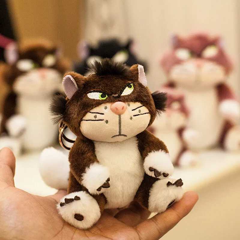 12cm Lucifer Plush Keychain Doll Kaii Lucifer Bag Pendant Plush Stuffed Toy Cat Backpack Key Ring Kids Birthday Gift Z250227