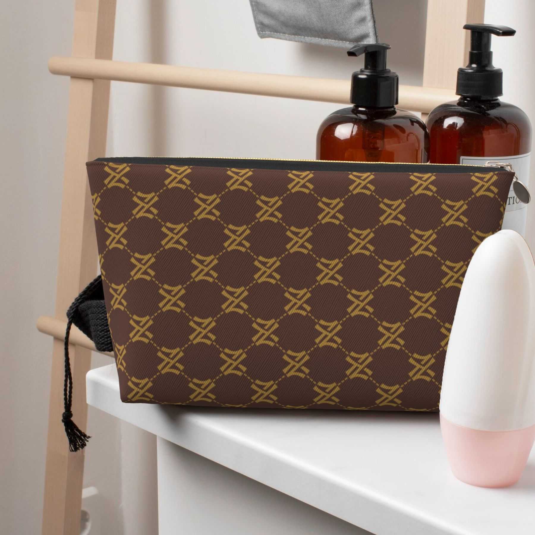 NXY Women Leather Travel Toiletry Bag Vintage Makeup Bag Designer Cosmetic Pouch Lady Luxury Clutch Wash Toiletry Bags 250227